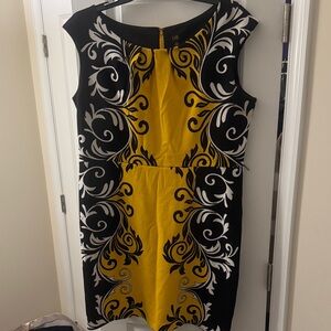 Black and Yellow Patterned Dress